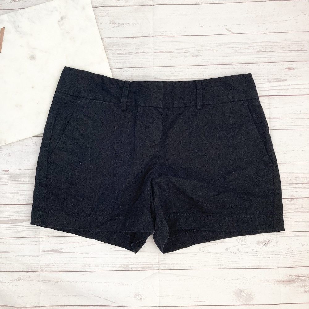 loft womens 0 black chino shorts casual preppy 100
